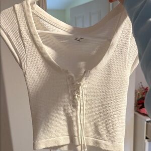 Urban outfitters White Lace-Up Women's Top